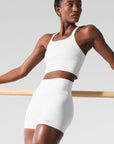 Débardeur brassière côtelé sans couture Favorite – Blanc